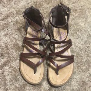 Blowfish zip up back sandals